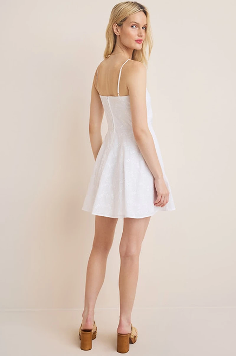Mia Embroidered Wrap Mini Dress