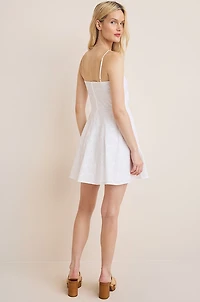 Mia Embroidered Wrap Mini Dress