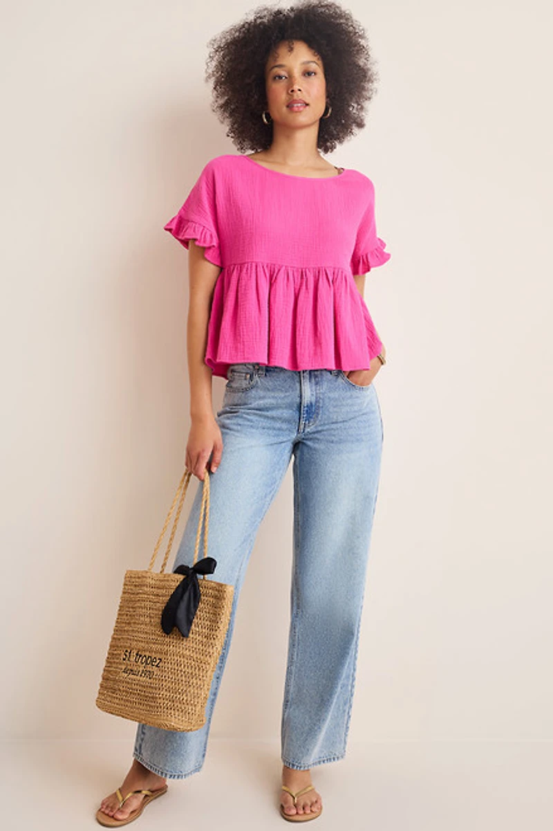 Monica Gauze Babydoll Blouse