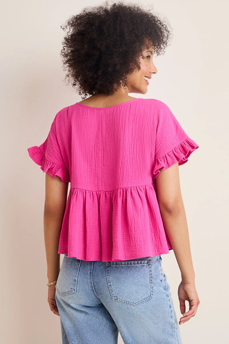 Monica Gauze Babydoll Blouse