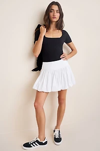Sabrina Bubble-Hem Mini Skirt