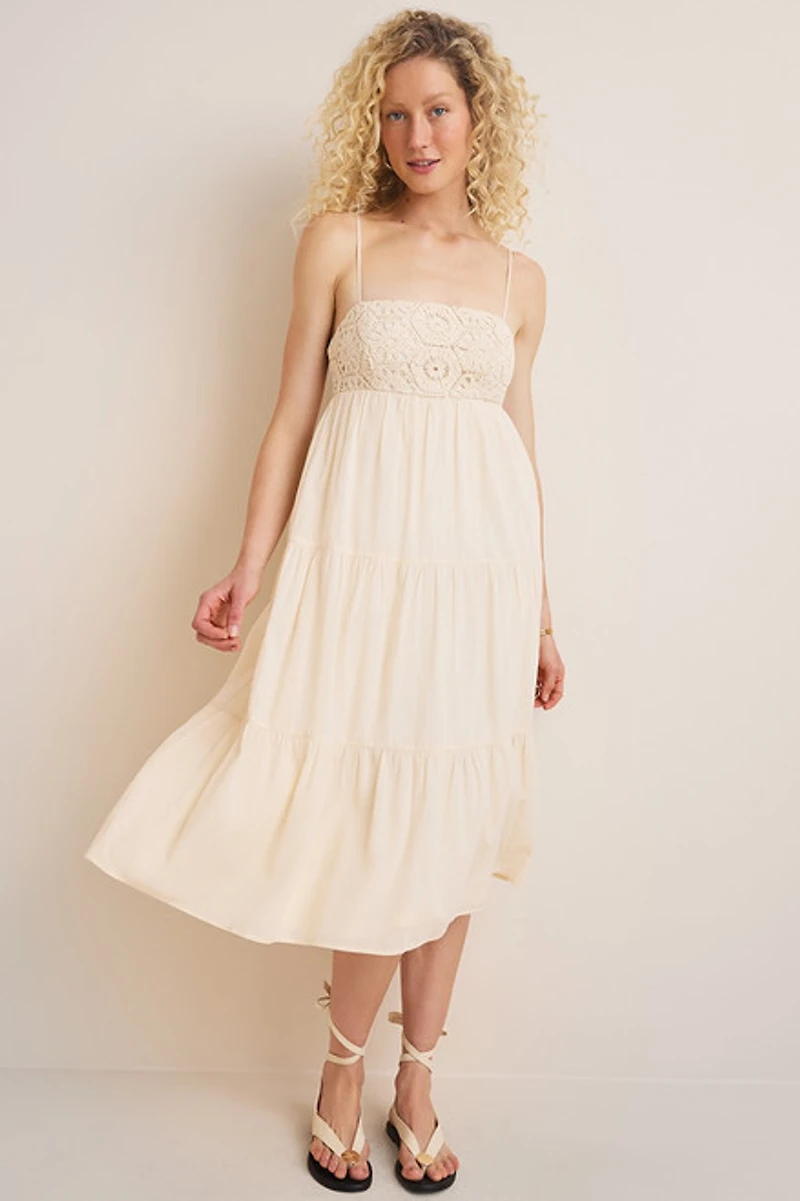 Jemma Crochet Empire Midi Dress
