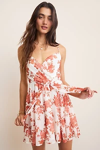 Charlotte Floral Wrap Mini Dress