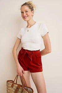 Debbie Corduroy Tie Waist Shorts