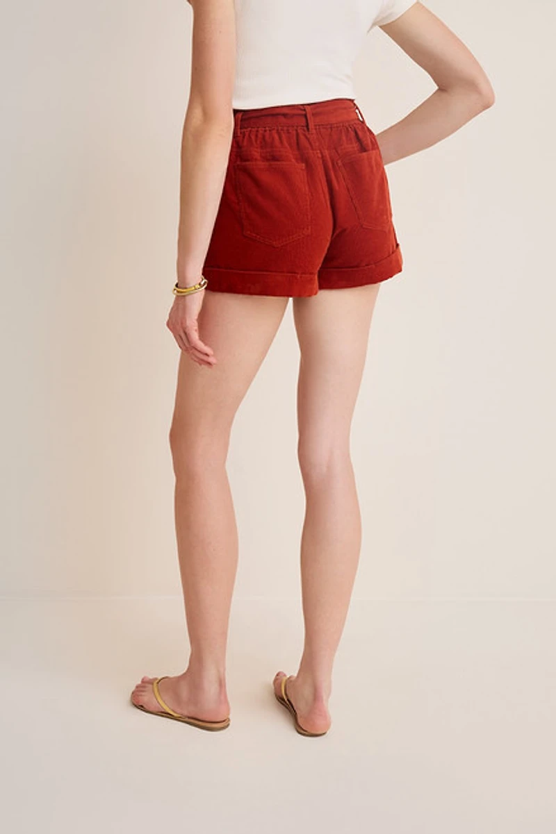 Debbie Corduroy Tie Waist Shorts