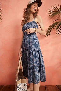 Sofia Floral Tiered Midi Dress