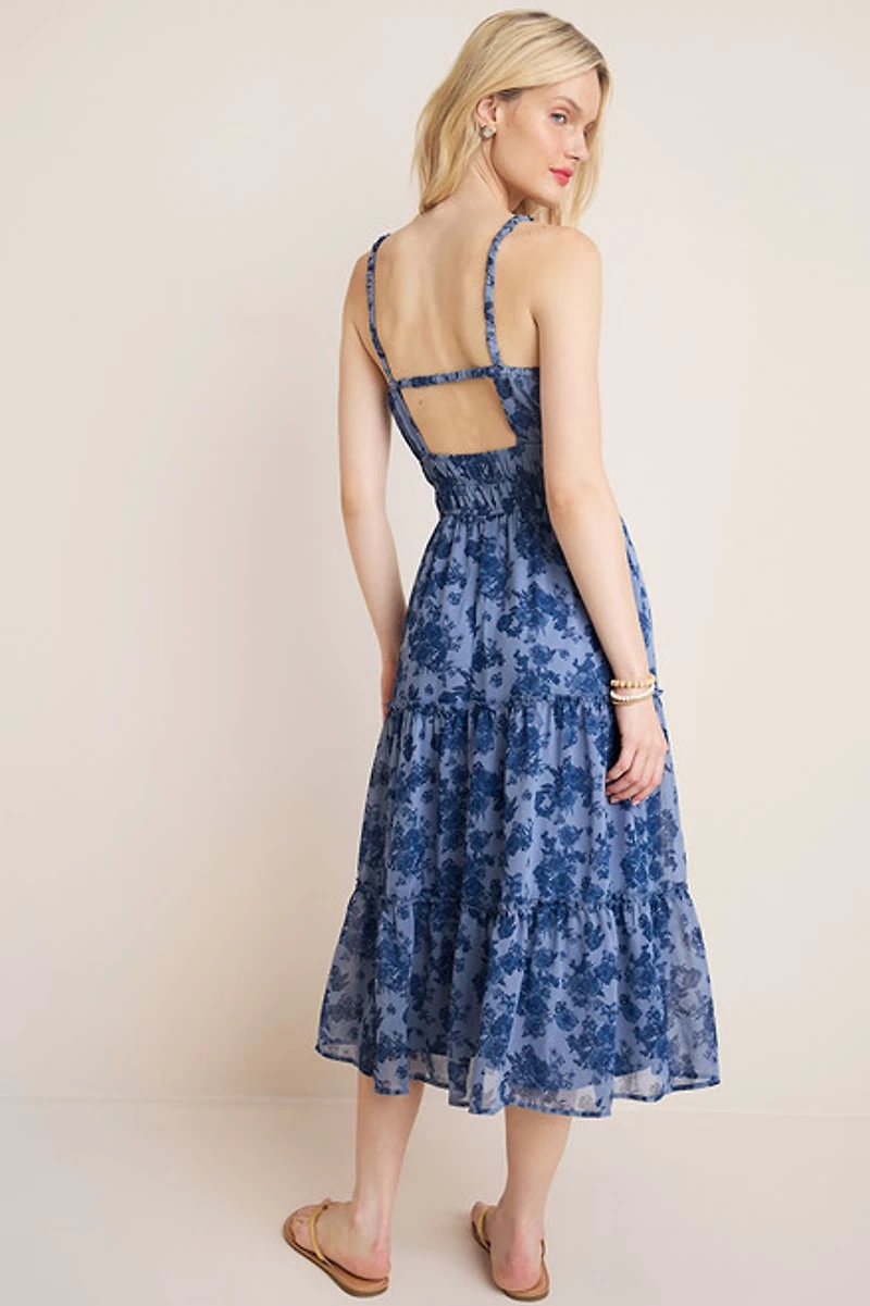 Sofia Floral Tiered Midi Dress