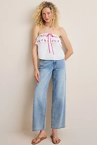 Vicky Embroidered Strapless Top
