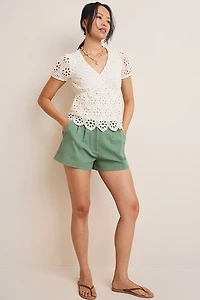 Elena Floral Eyelet Top