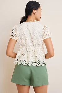 Elena Floral Eyelet Top