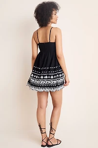 Amara Embroidered Mini Dress