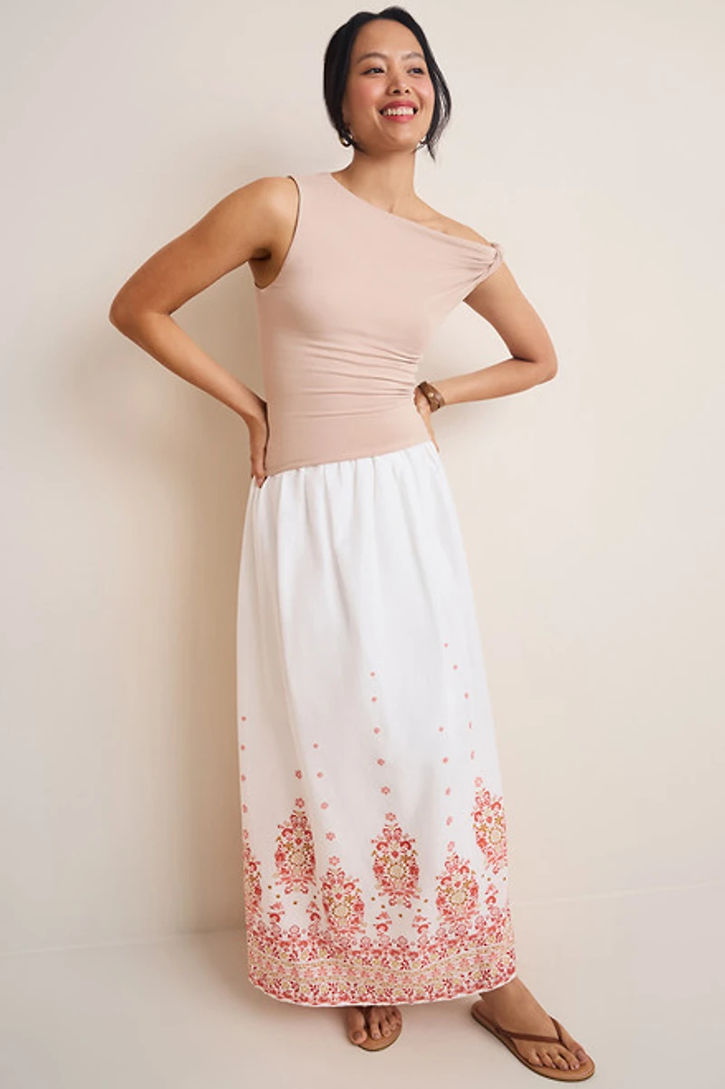 Amelia Border Print Maxi Skirt
