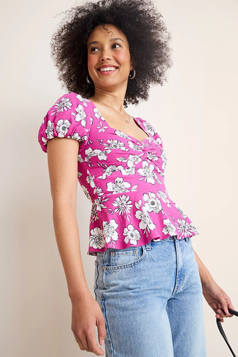 Lisa Floral Puff Sleeve Blouse
