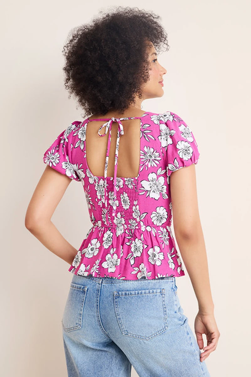 Lisa Floral Puff Sleeve Blouse