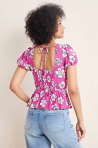 Lisa Floral Puff Sleeve Blouse