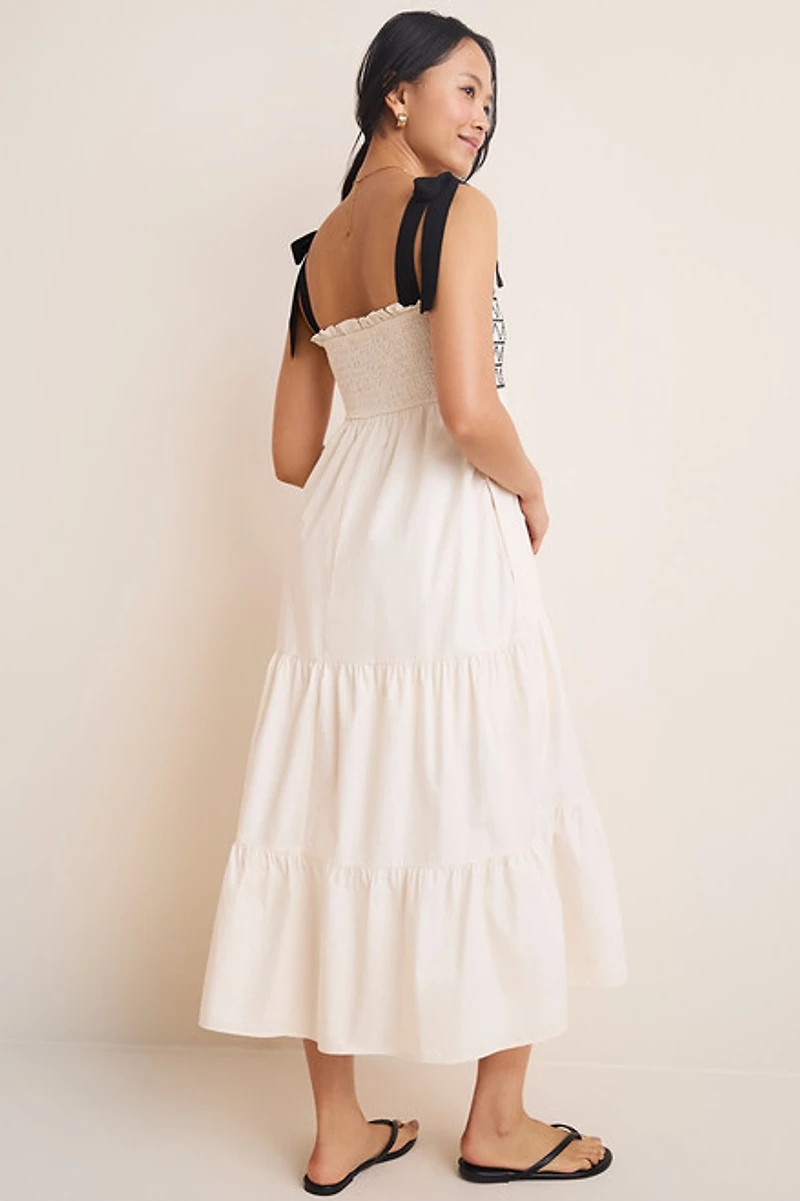 Dakota Smocked Tiered Midi Dress