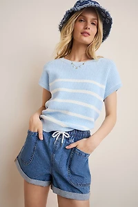 Holly Drawstring Denim Shorts