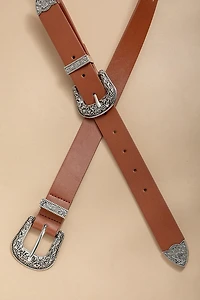 Gina Double Buckle Western Belt