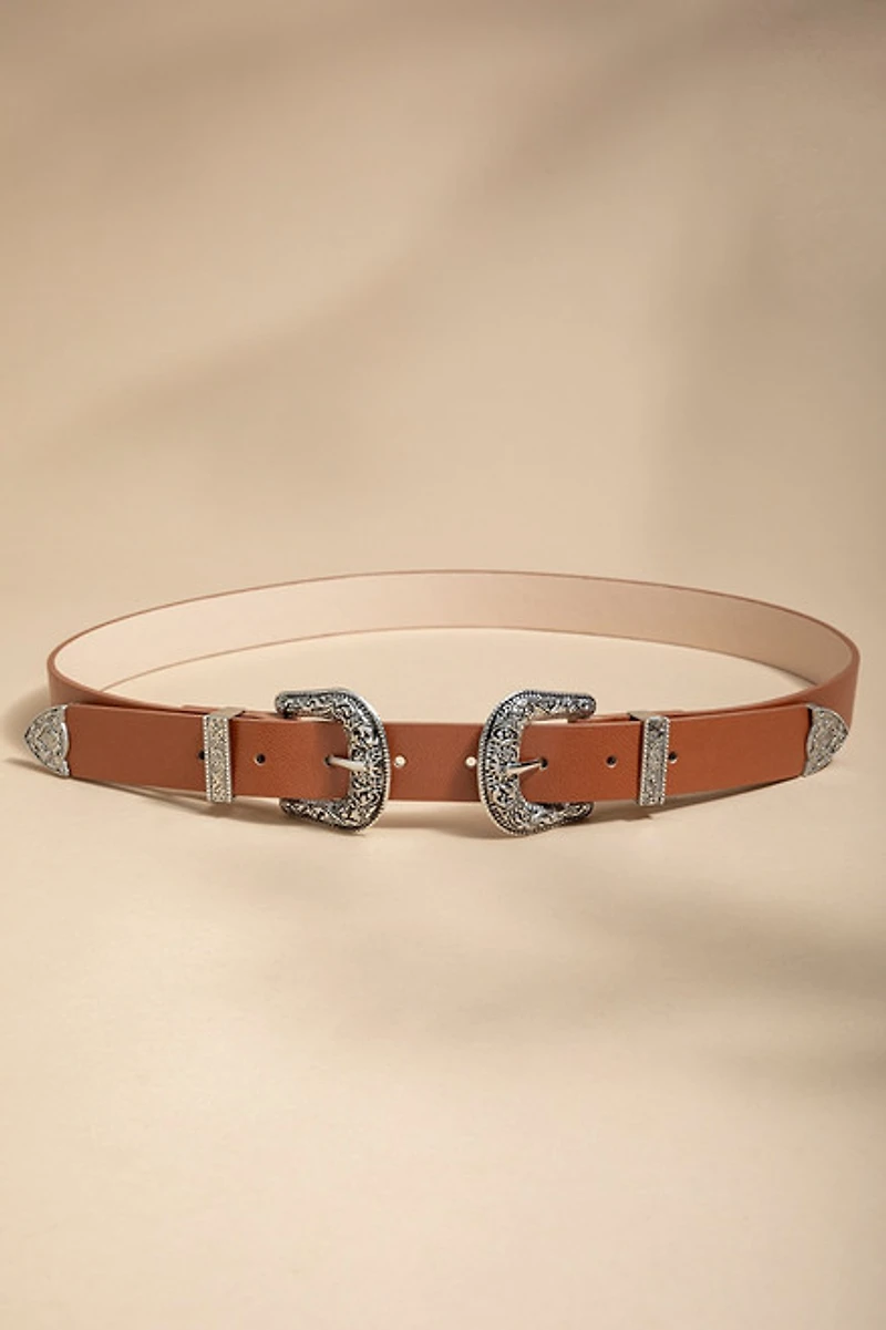 Gina Double Buckle Western Belt