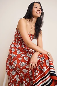 Goldie Strapless Floral Midi Dress
