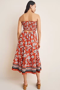 Goldie Strapless Floral Midi Dress