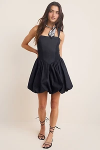 Millie Drop Waist Bubble-Hem Mini Dress
