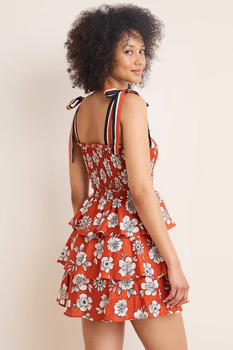 Goldie Floral Smocked Tiered Mini Dress