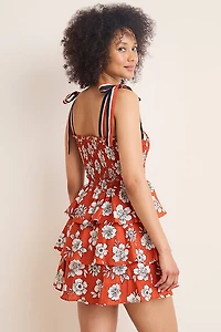 Goldie Floral Smocked Tiered Mini Dress
