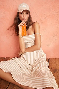 Tara Bow Back Striped Midi Dress