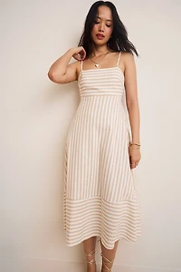 Tara Bow Back Striped Midi Dress