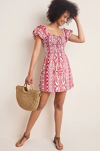 Susan Smocked Floral Mini Dress