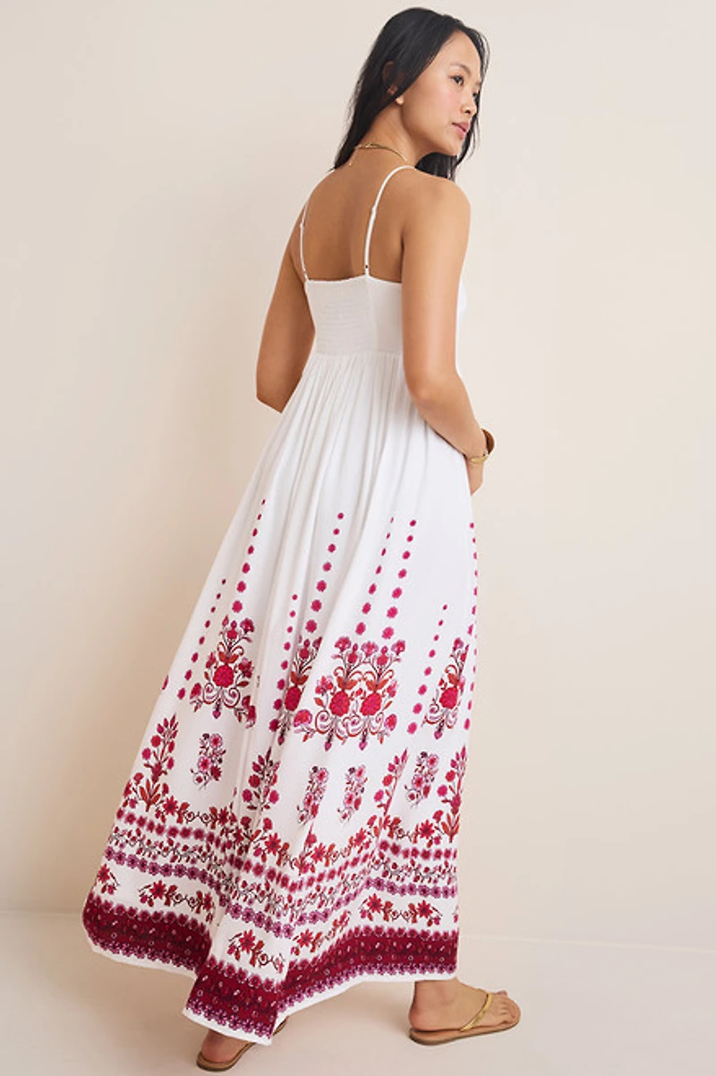 Iris Floral Border Maxi Dress
