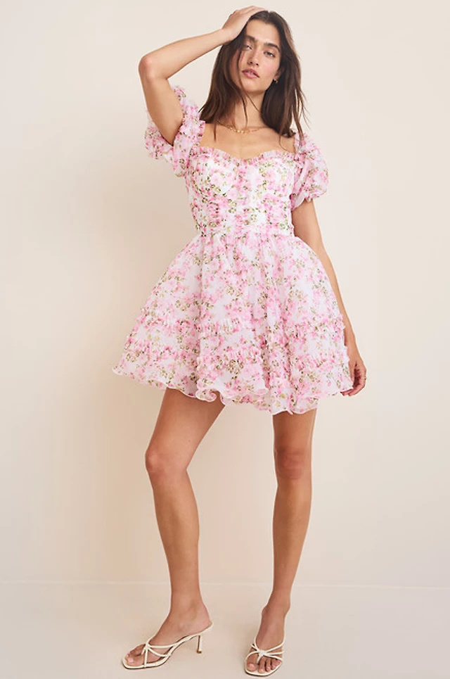 liv corset floral mini dress Francesca's Liv Corset Floral Mini Dress