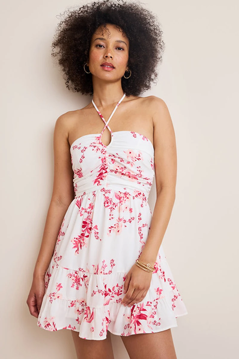 Laney Floral Halter Mini Dress