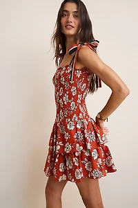 Collins Drop Waist Tiered Mini Dress