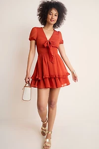 Quinn Tie Front Mini dDress