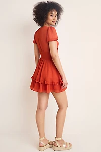 Quinn Tie Front Mini dDress
