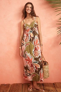Mara Palm Print Maxi Dress