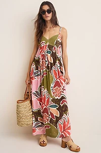 Mara Palm Print Maxi Dress
