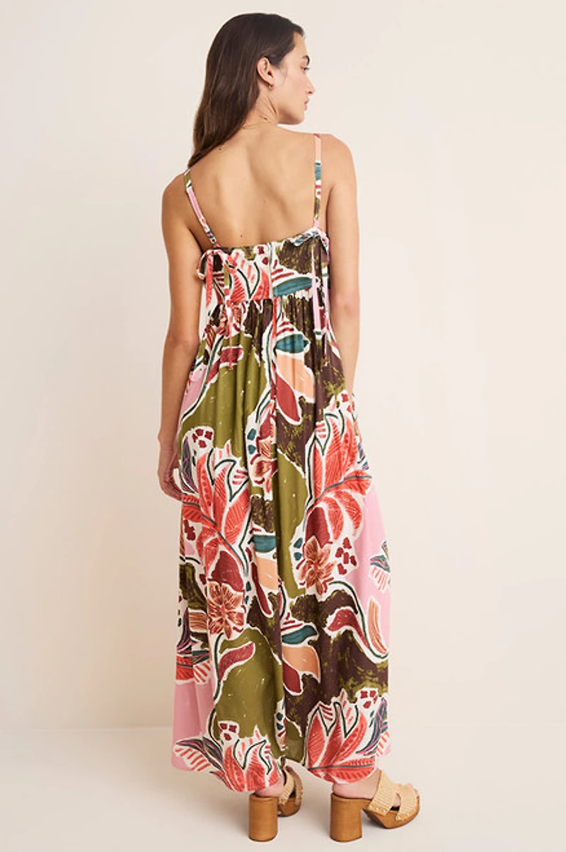 Mara Palm Print Maxi Dress