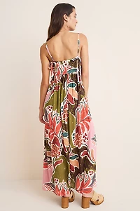 Mara Palm Print Maxi Dress