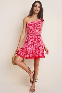 Sadie One Shoulder Floral Mini Dress