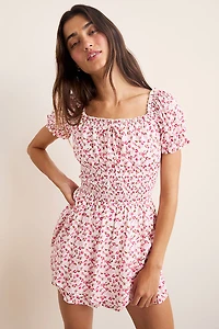 Rea Short Sleeve Floral Romper