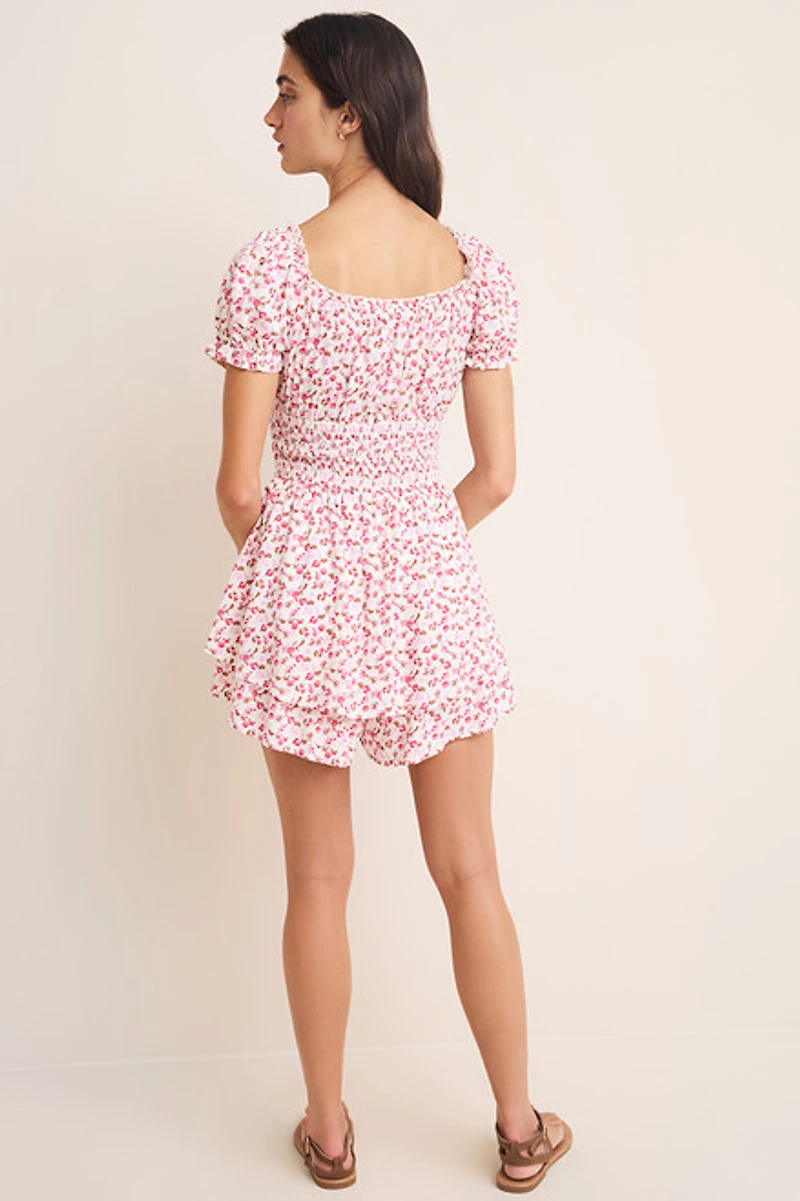 Rea Short Sleeve Floral Romper