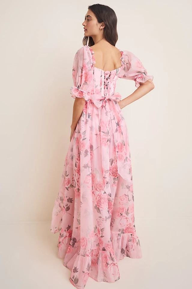 lana floral corset maxi dress Lana Floral Strapless Maxi Dress S