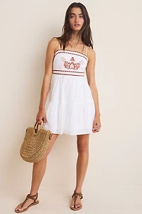 Tatum Embroidered Bow Back Mini Dress
