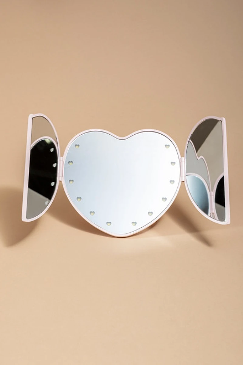 Light Up Heart Travel Mirror