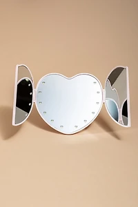 Light Up Heart Travel Mirror
