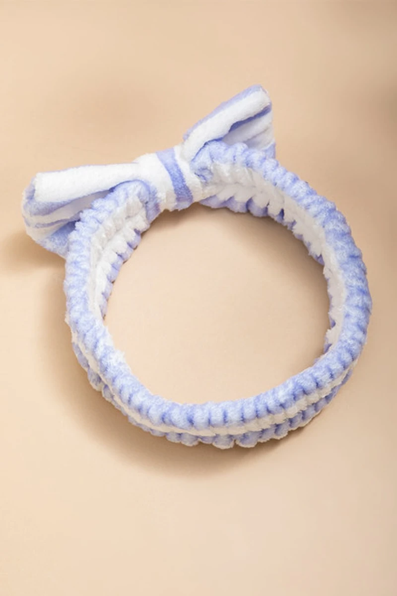 Striped Bow Spa Headband