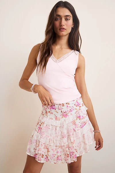 yummi by francesca's Lace V-Neck Tank Top